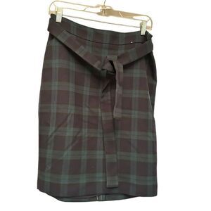 NWT Ann Taylor green/ navy plaid pencil skirt- size 8
